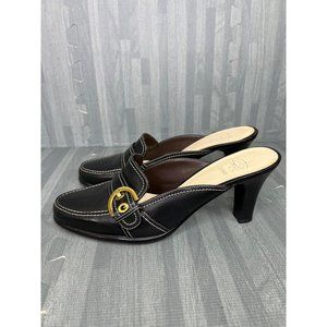 Circa Joan & David Slip On Leather Mules 9.5 Black